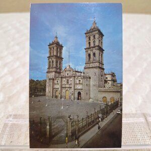 VTG 1970's The Puebla Cathedral Church Catedral de Puebla Mexico Postcard UNP